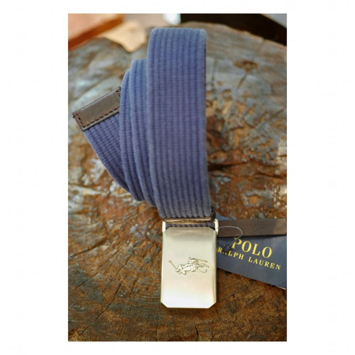 POLO RALPH LAUREN WEBBED BELT IN WASH NAVY