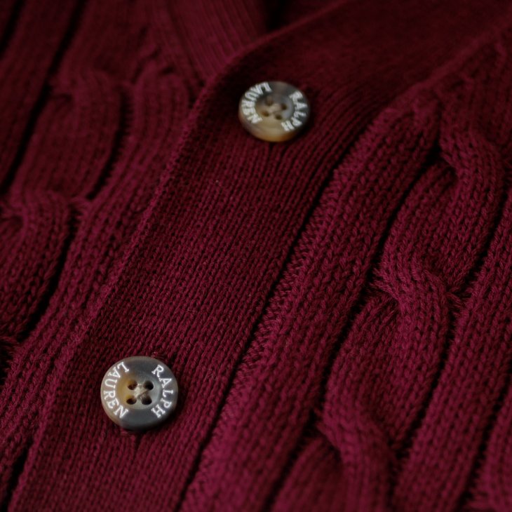 POLO RALPH LAUREN KIDS CABLE-KNIT COTTON V-NECK CARDIGAN