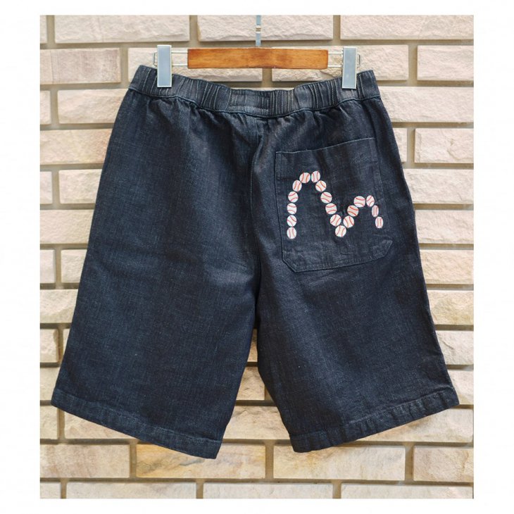 EVISU Seagull and Logo Embroidered Denim Shorts