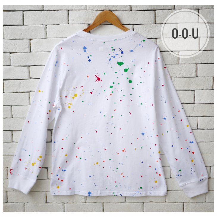 POLO RALPH LAUREN POLO BEAR BOYS PAINT SPLATTER LONG-SLEEVE T-SHIRT