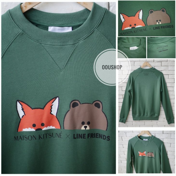 MAISON KITSUNE X LINE FRIENDS FACE PRINT SWEATSHIRT