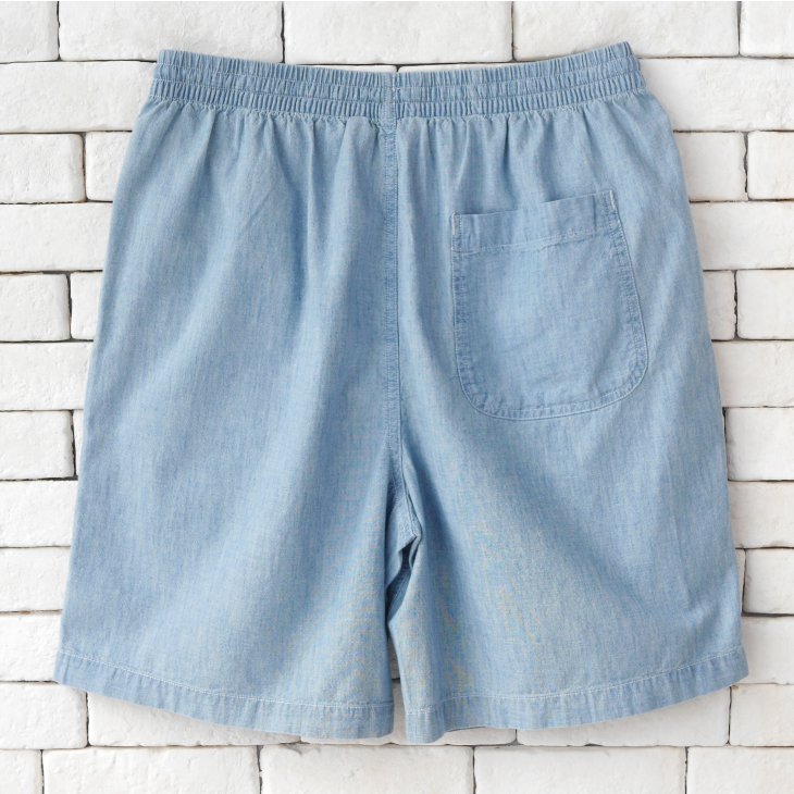 POLO RALPH LAUREN BOYS BIG FIT COTTON CHAMBRAY SHORT
