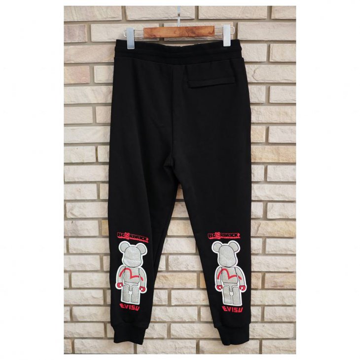 EVISU X BE@RBRICK GLITTERING TOY BEAR MODEL SWEATPANTS