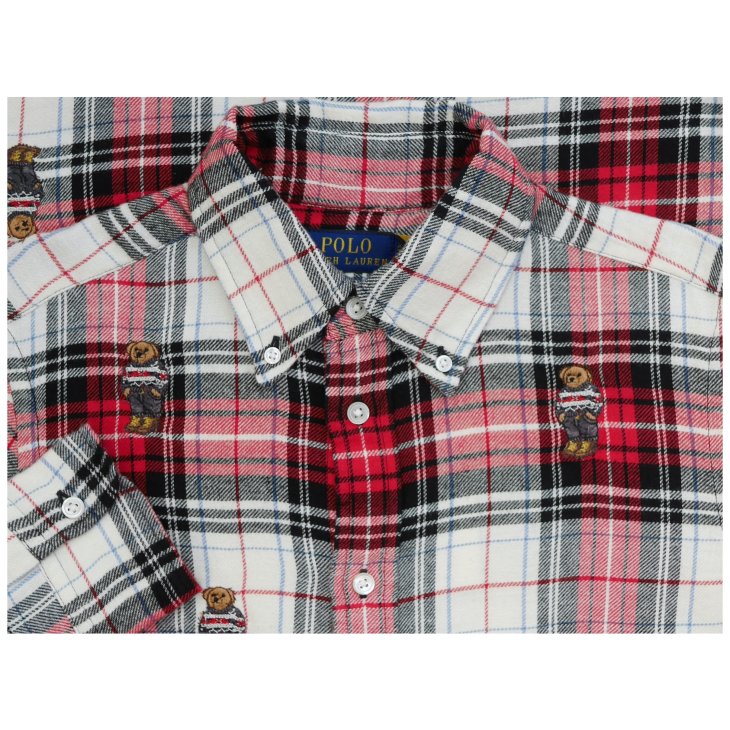 POLO RALPH LAUREN WOMEN CLASSIC FIT POLO BEAR PLAID SHIRT