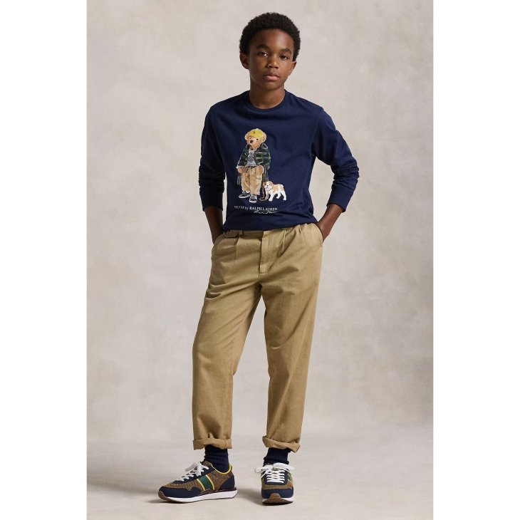 POLO RALPH LAUREN BOYS POLO BEAR COTTON LONG-SLEEVE T-SHIRT