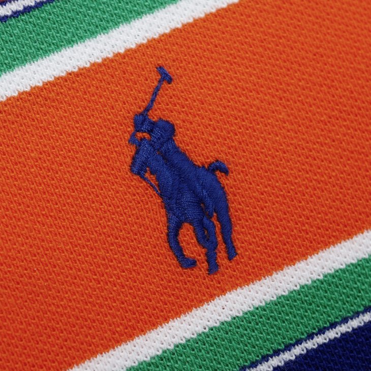 POLO RALPH LAUREN CUSTOM SLIM FIT STRIPED MESH POLO SHIRT