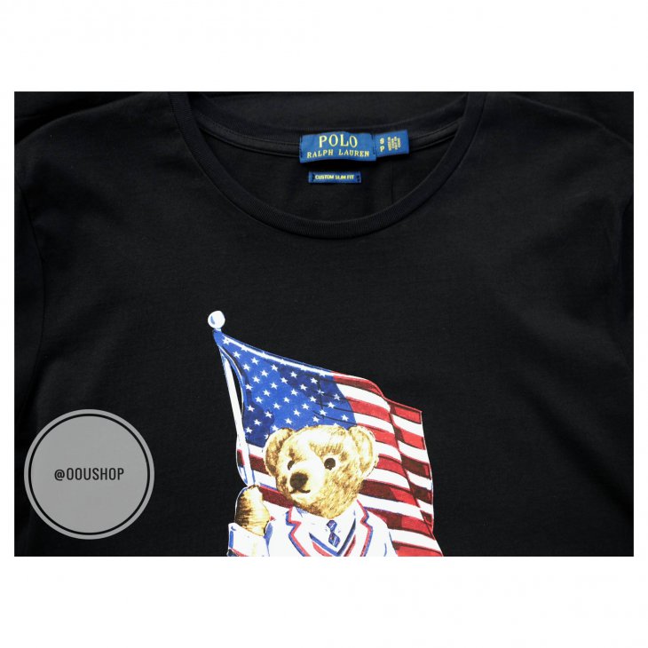 POLO RALPH LAUREN FLAG BEAR COTTON T-SHIRT