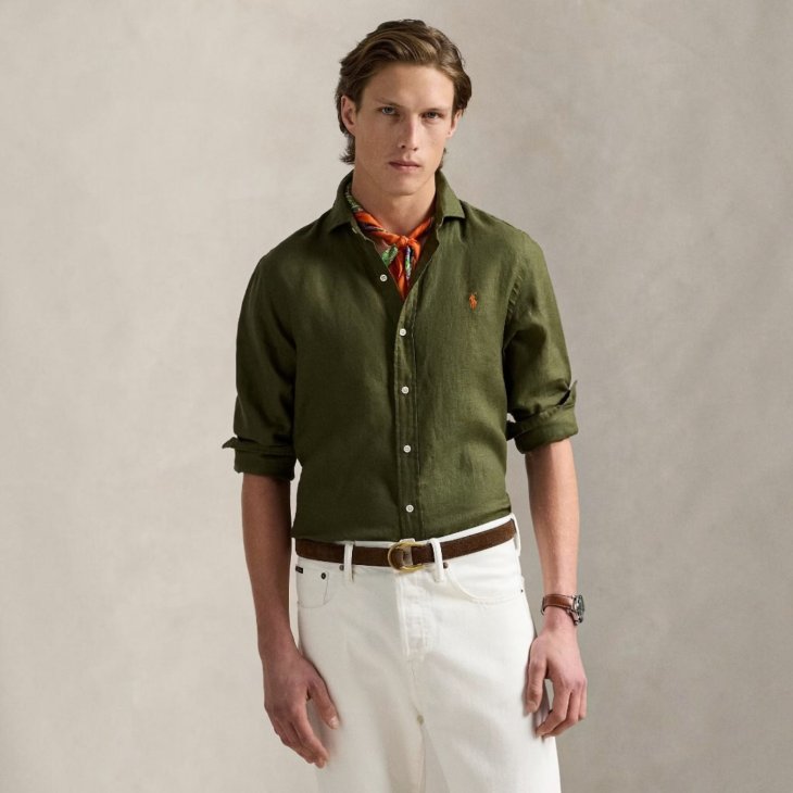 POLO RALPH LAUREN SLIM FIT LINEN SHIRT