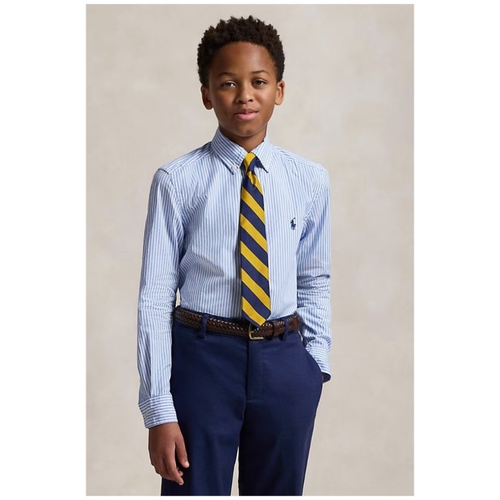 POLO RALPH LAUREN BOYS STRIPED COTTON POPLIN SHIRT