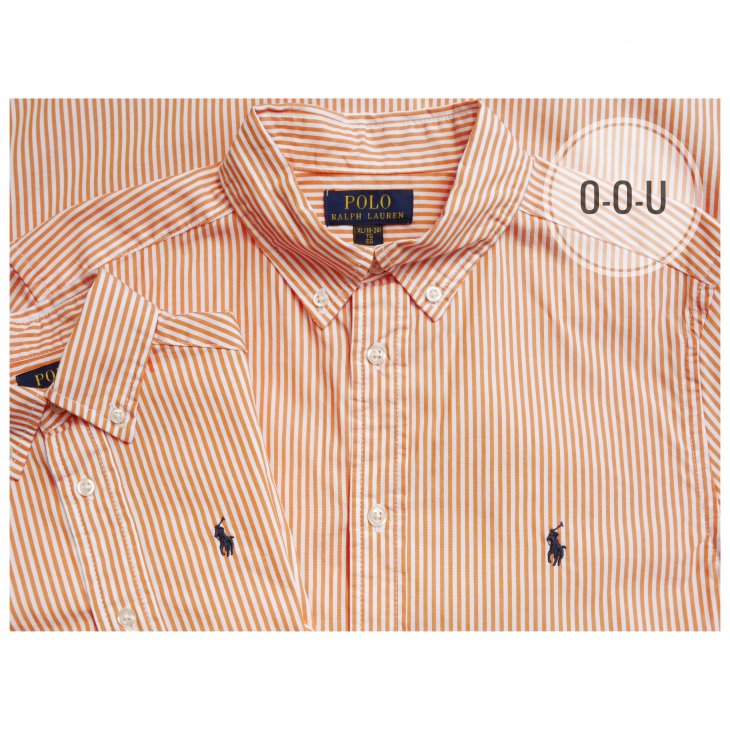 POLO RALPH LAUREN KIDS STRIPED COTTON POPLIN SHIRT