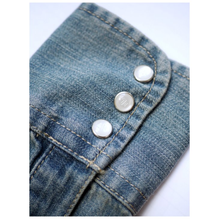 RALPH LAUREN DENIM PUFF SLEEVE WESTERN SHIRT