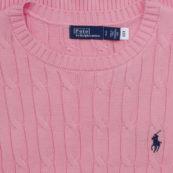 POLO RALPH LAUREN WOMEN COTTON CABLE SHORT SLEEVE JUMPER