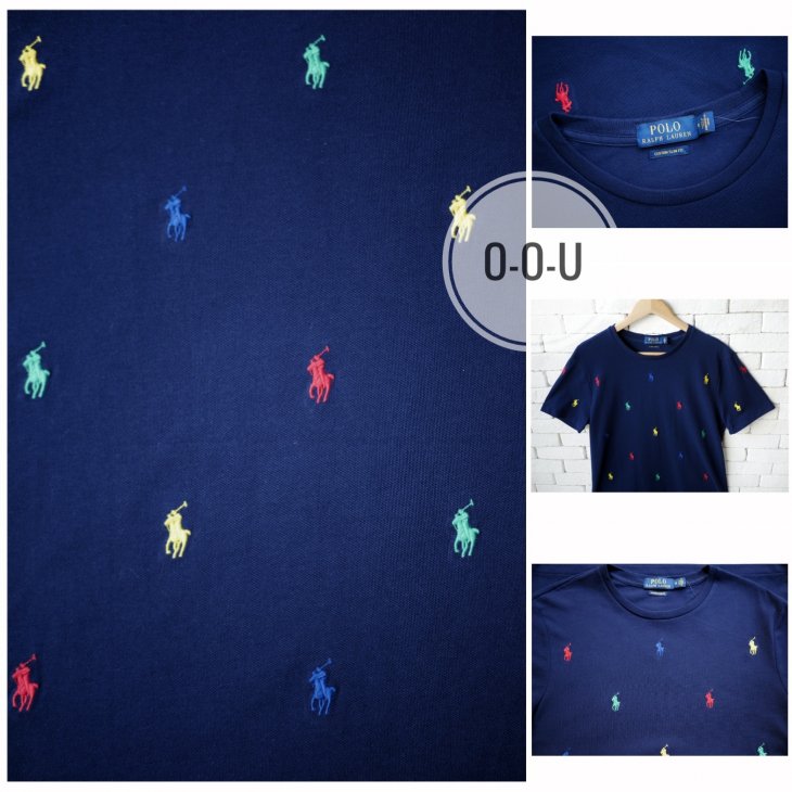POLO RALPH LAUREN CUSTOM SLIM FIT POLO PONY COTTON MESH TEE