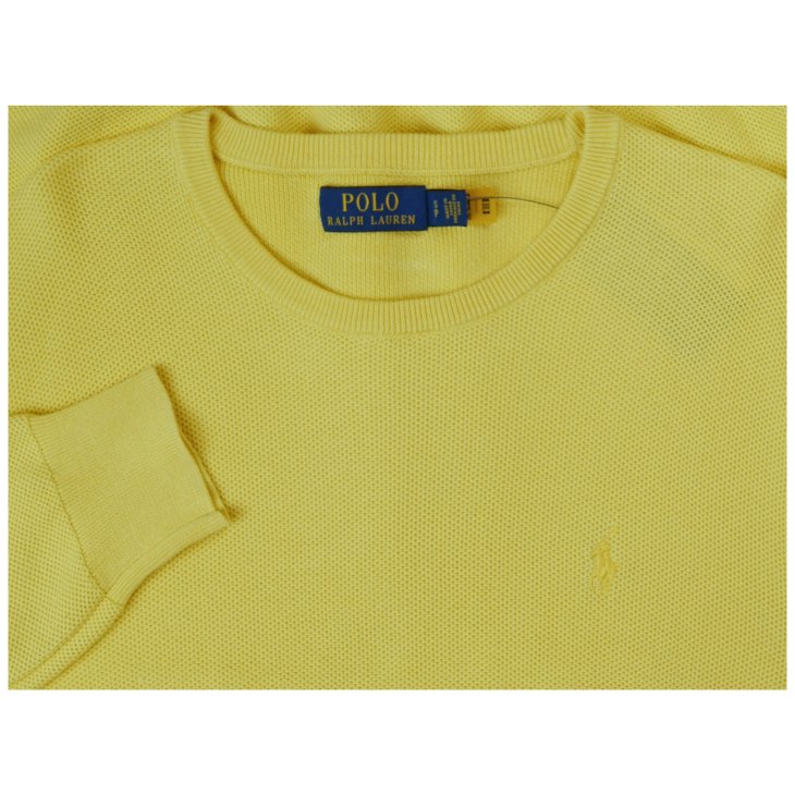POLO RALPH LAUREN MESH KNIT COTTON CREWNECK SWEATER