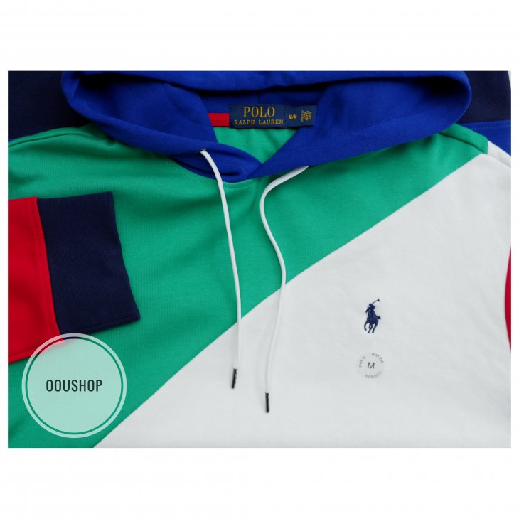 POLO RALPH LAUREN COLOR-BLOCKED DOUBLE-KNIT HOODIE