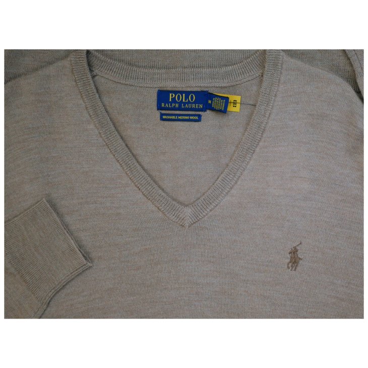 POLO RALPH LAUREN WASHABLE WOOL V-NECK SWEATER