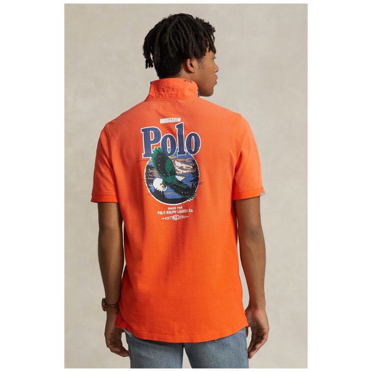 POLO RALPH LAUREN CLASSIC FIT MESH GRAPHIC POLO SHIRT