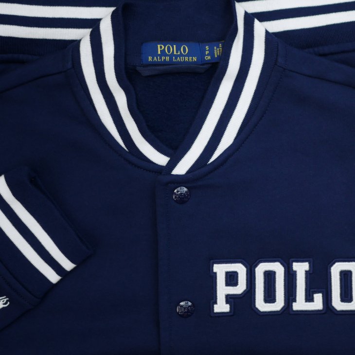 POLO RALPH LAUREN LOGO FLEECE BASEBALL JACKET