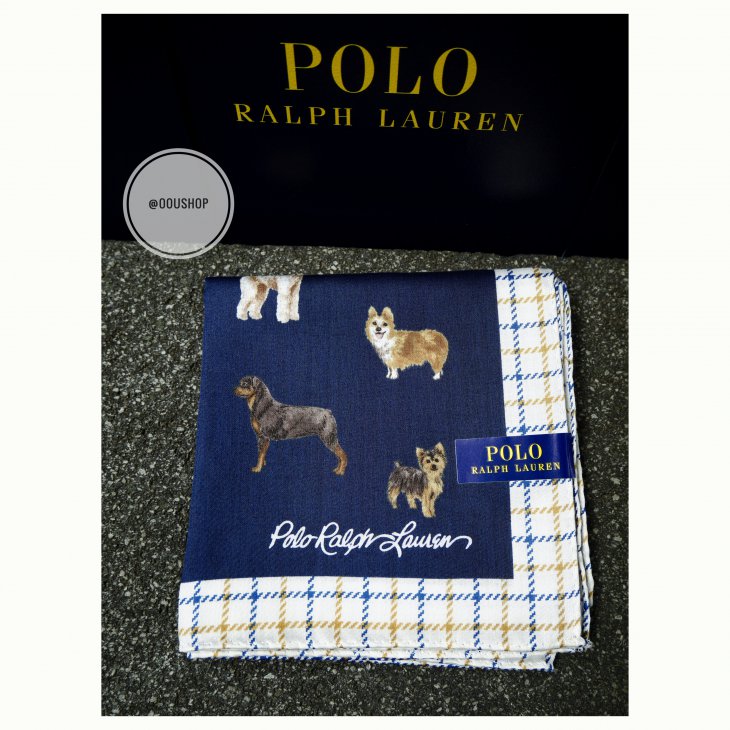 POLO RALPH LAUREN DOG HANDKERCHIEF POCKET SQUARE