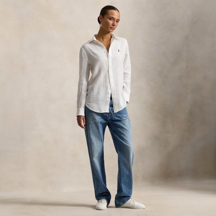 POLO RALPH LAUREN WOMEN CLASSIC FIT LINEN SHIRT
