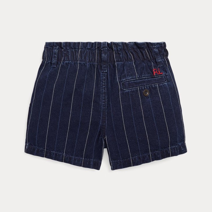 POLO RALPH LAUREN KIDS STRIPED COTTON TWILL PAPERBAG SHORT