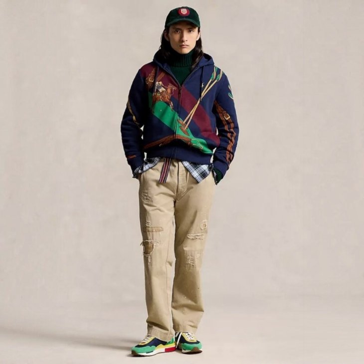 POLO RALPH LAUREN EQUESTRIAN FLEECE FULL ZIP HOODIE