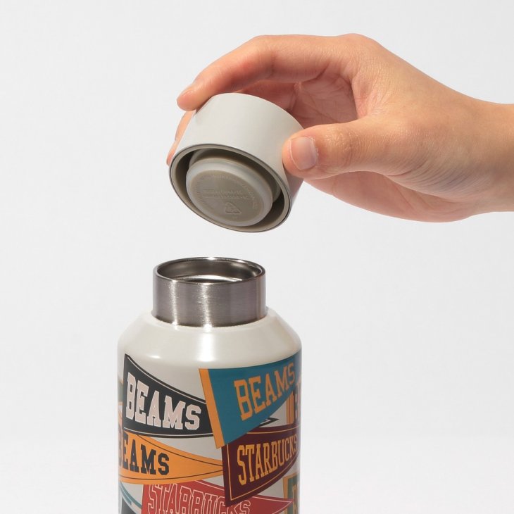 BEAMS x Starbucks Recycled Stainless Steel Bottle Pennant Design [473ml]