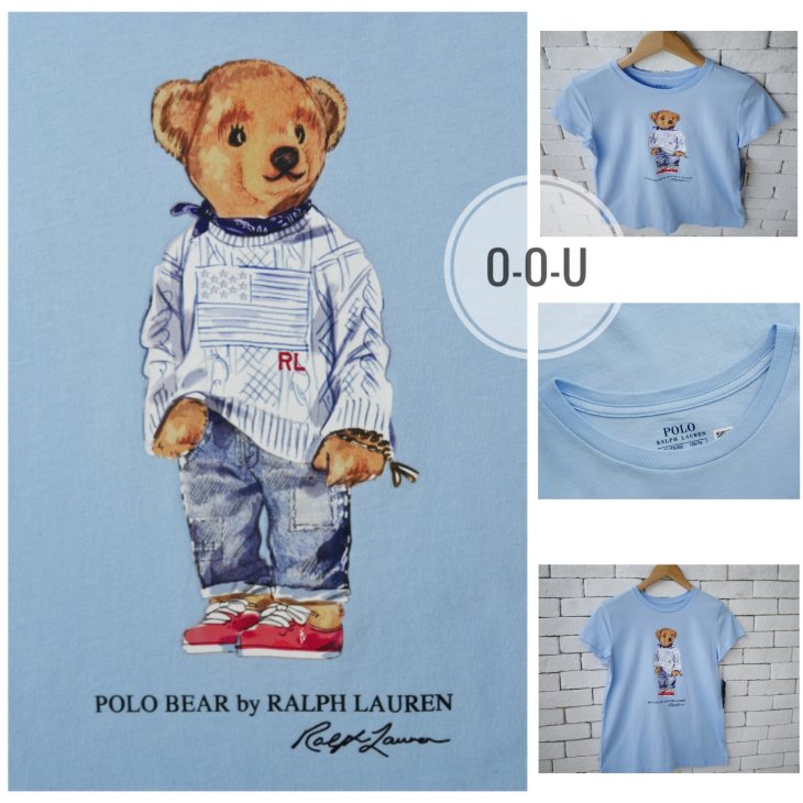 POLO RALPH LAUREN GIRLS POLO BEAR COTTON T-SHIRT