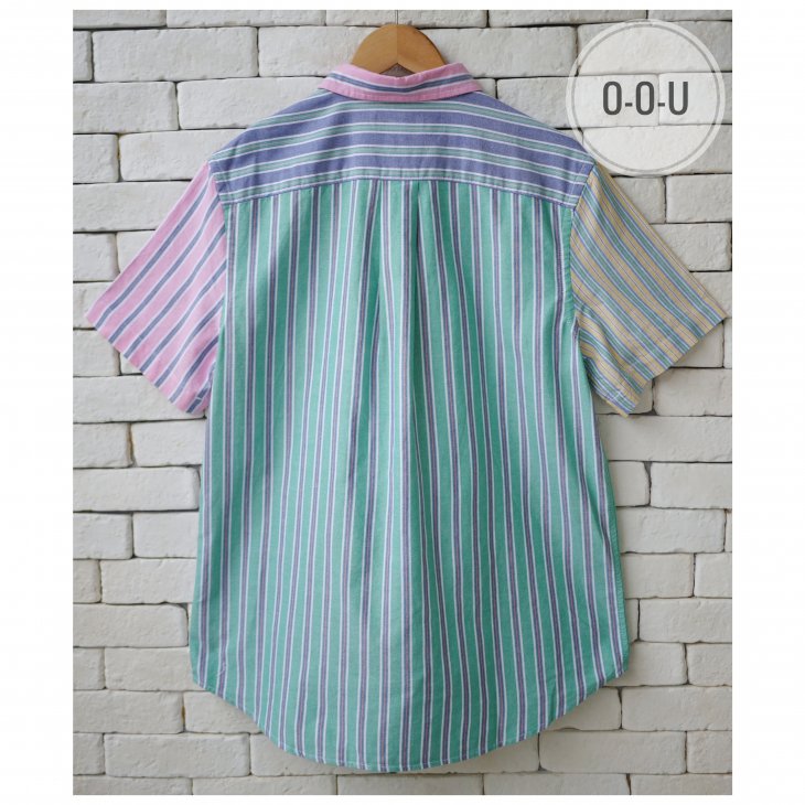POLO RALPH LAUREN BOYS STRIPED COTTON OXFORD SHORT-SLEEVE SHIRT