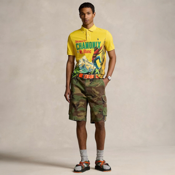 POLO RALPH LAUREN CLASSIC FIT MESH GRAPHIC POLO SHIRT