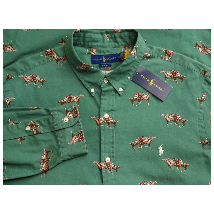 POLO RALPH LAUREN SLIM FIT EQUESTRIAN PRINT TWILL SHIRT