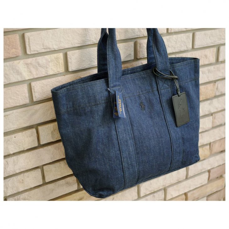 POLO RALPH LAUREN INDIGO DENIM TOTE BAG