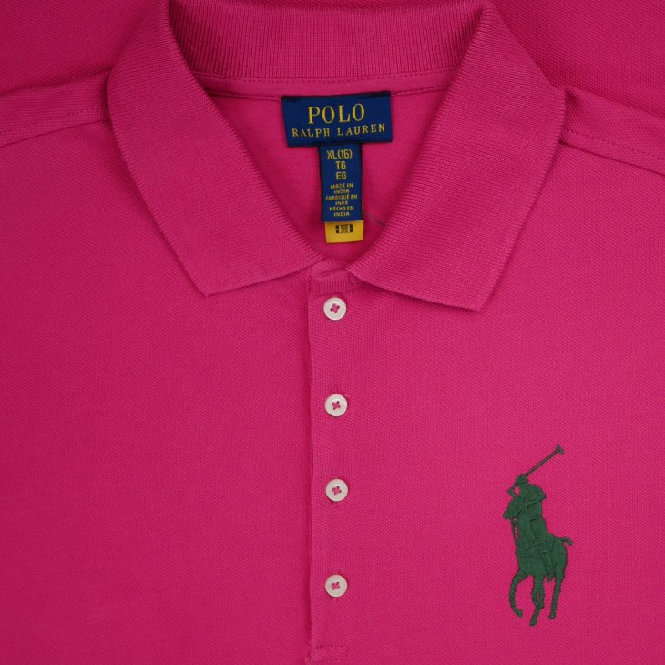 POLO RALPH LAUREN GIRLS BIG PONY STRETCH MESH POLO SHIRT