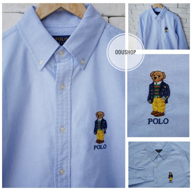 POLO RALPH LAUREN SLIM FIT POLO BEAR OXFORD SHIRT