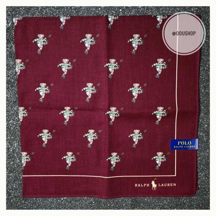 POLO RALPH LAUREN KICKER BEAR GRAPHIC POCKET SQUARE