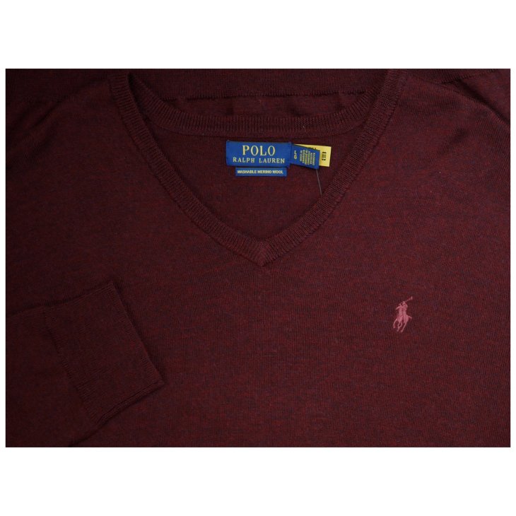 POLO RALPH LAUREN WASHABLE WOOL V-NECK SWEATER