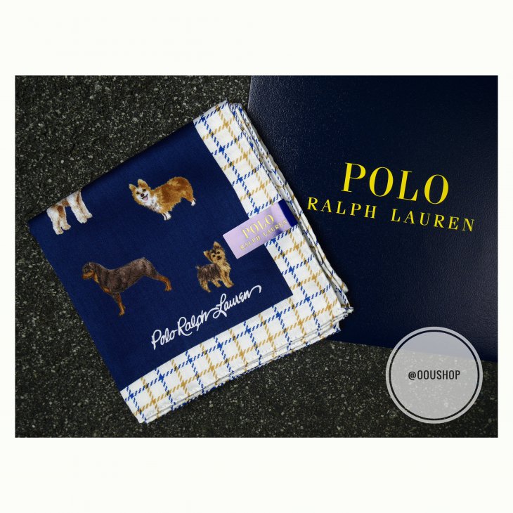 POLO RALPH LAUREN DOG HANDKERCHIEF POCKET SQUARE
