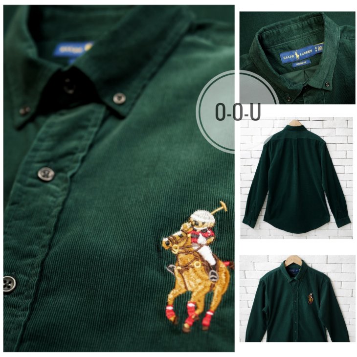 POLO RALPH LAUREN CUSTOM FIT POLO BEAR CORDUROY SHIRT