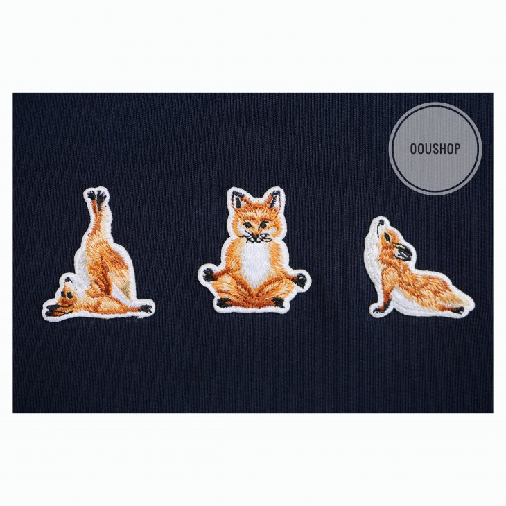 MAISON KITSUNÉ YOGA FOX PATCHES SWEATSHIRT