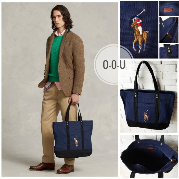 POLO RALPH LAUREN BIG PONY CANVAS TOTE BAG