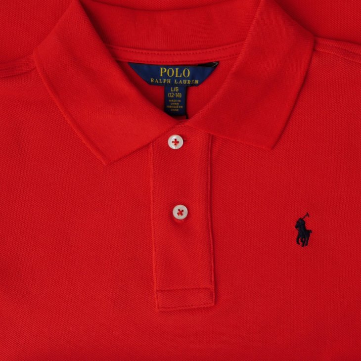 POLO RALPH LAUREN GIRLS COTTON MESH POLO DRESS