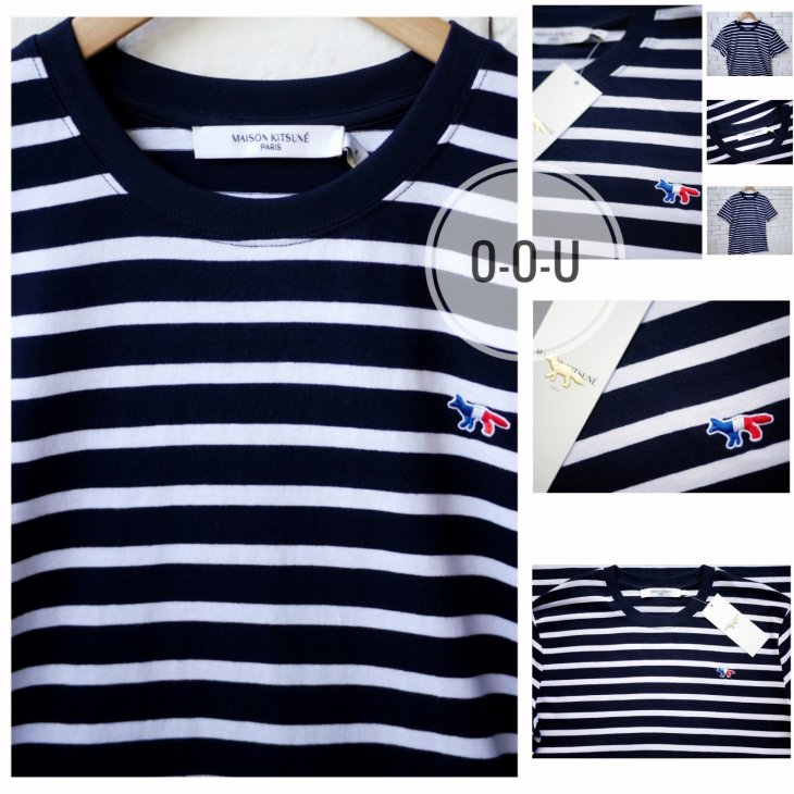 MAISON KITSUNE TRICOLOR FOX  PATCH MARIN TEE-SHIRT