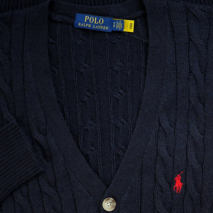 POLO RALPH LAUREN CABLE-KNIT WOOL-CASHMERE CARDIGAN