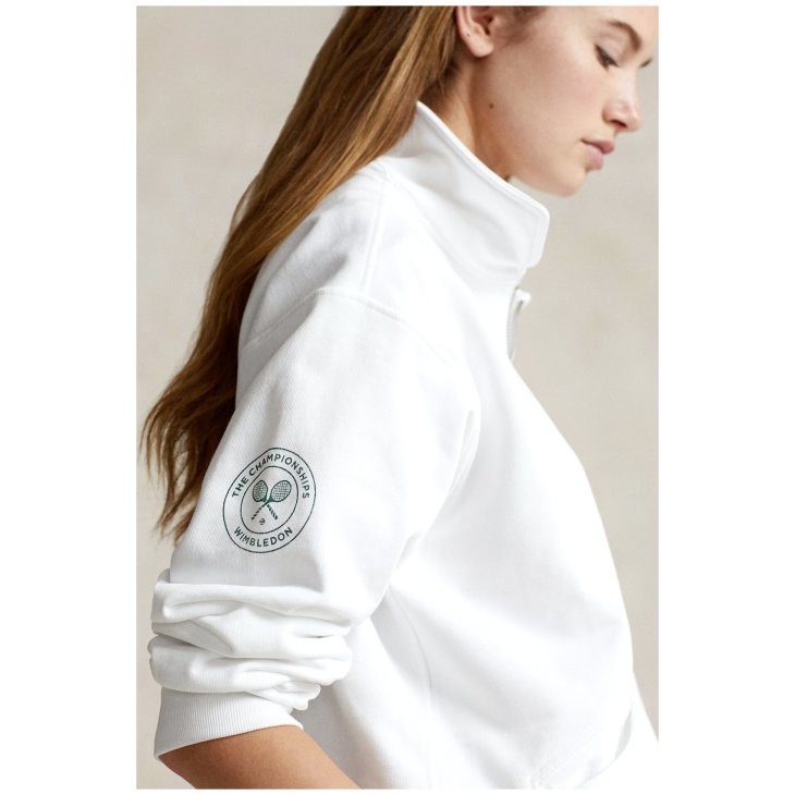 POLO RALPH LAUREN WOMEN WIMBLEDON LIGHTWEIGHT FLEECE HALF ZIP