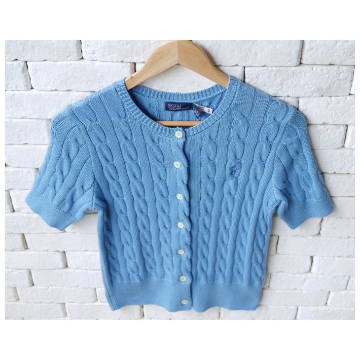 POLO RALPH LAUREN CABLE KNIT SHORT SLEEVE CARDIGAN