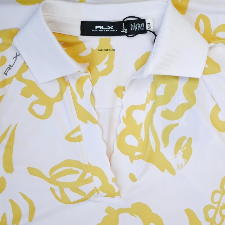 POLO RALPH LAUREN RLX TAILORED FIT FLORAL JERSEY POLO SHIRT