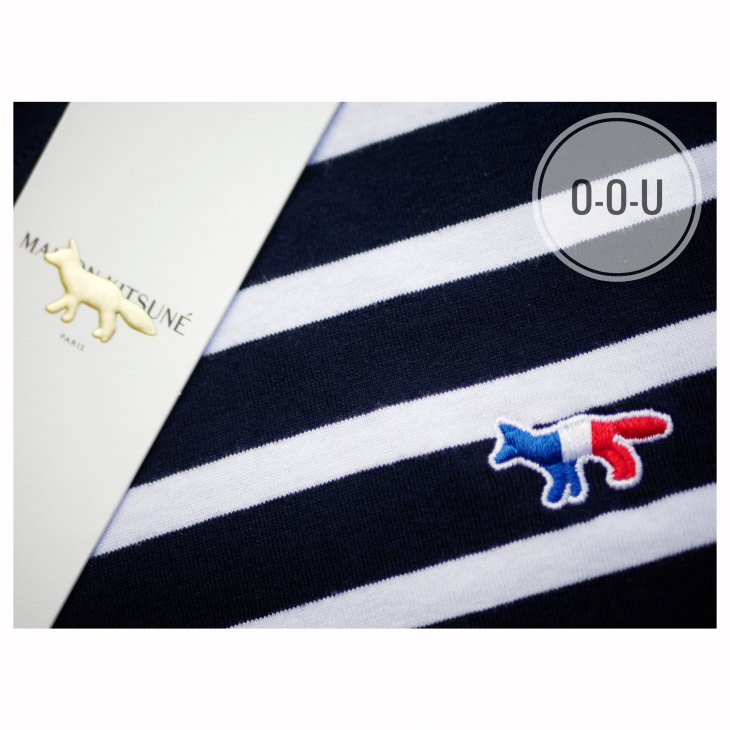 MAISON KITSUNE TRICOLOR FOX  PATCH MARIN TEE-SHIRT