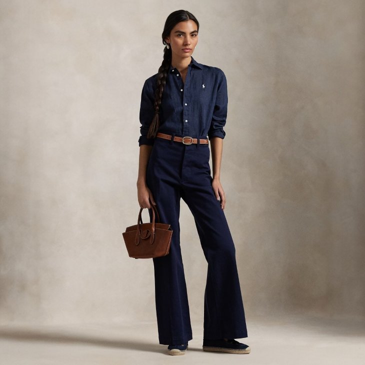 POLO RALPH LAUREN WOMEN CLASSIC FIT LINEN SHIRT