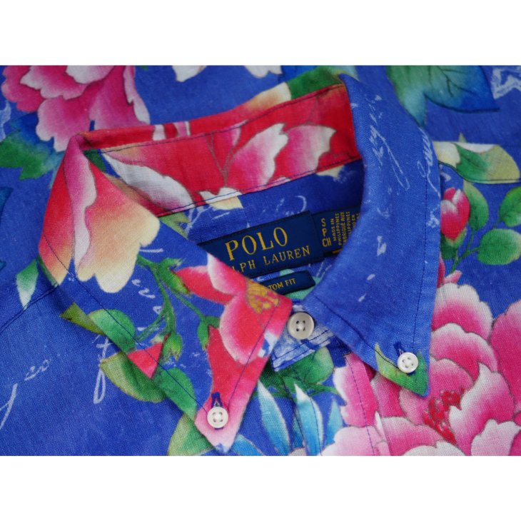 POLO RALPH LAUREN CUSTOM FIT FLORAL PRINT LINEN SHIRT