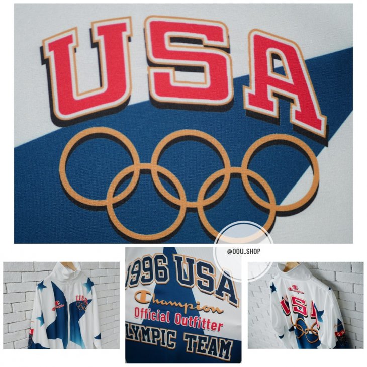 CHAMPION USA OLYMPIC TEAM 1996 JACKET CHAMPION OFFICIA ATLANTA WINDBREAKER